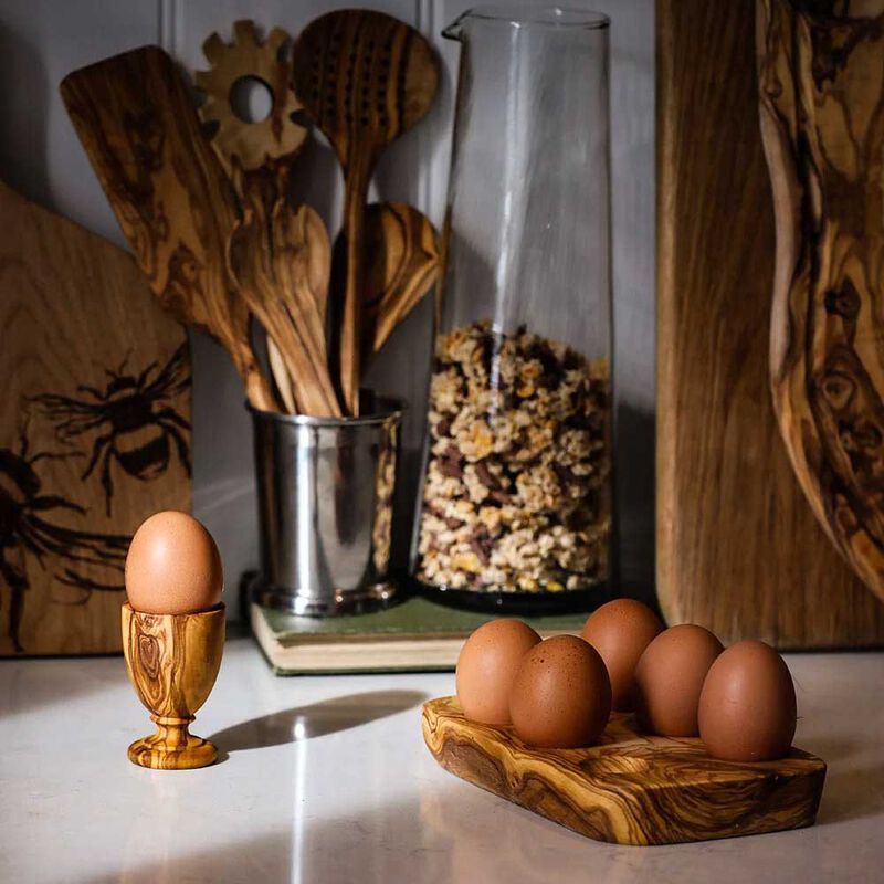 Selbrae House Olive Wood 6 Egg Cup Holder image number 1