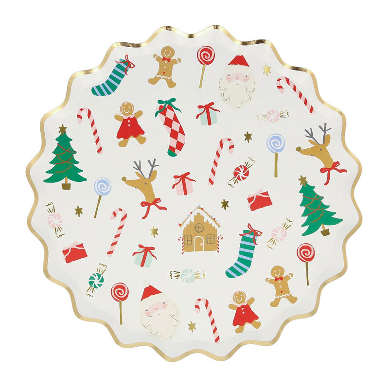 Meri Meri Jolly Christmas Side Plates (x 8) image number 0