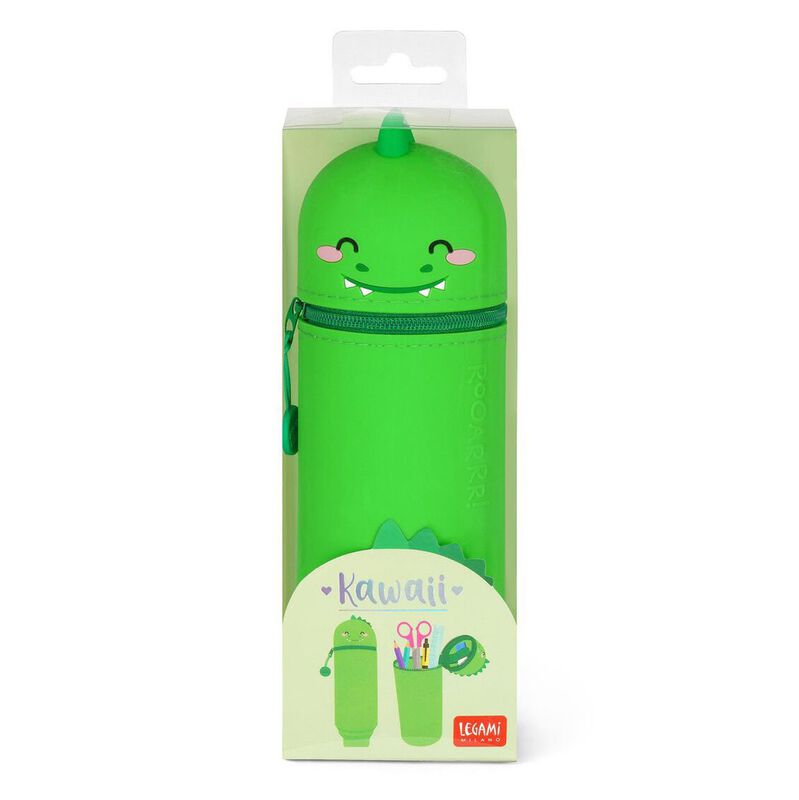Legami Kawaii 2-in-1 Soft Silicone Pencil Case - Dino image number 3