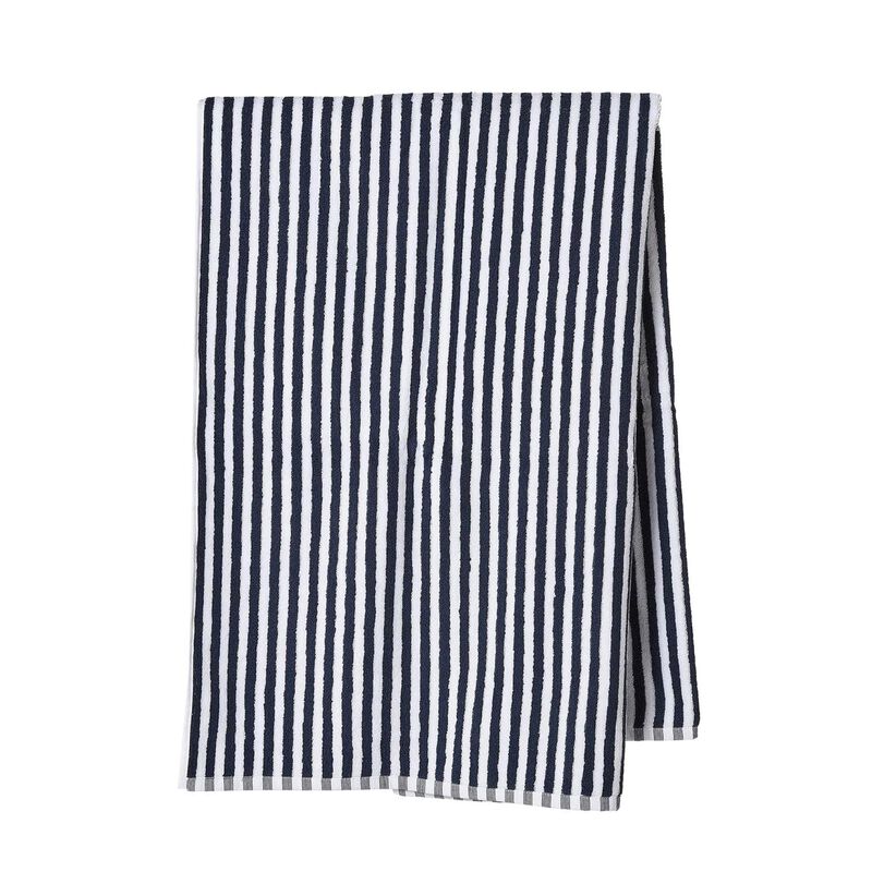 Città Wide Stripe Cotton Bath Towel Navy/White  - 80x150cm image number 0