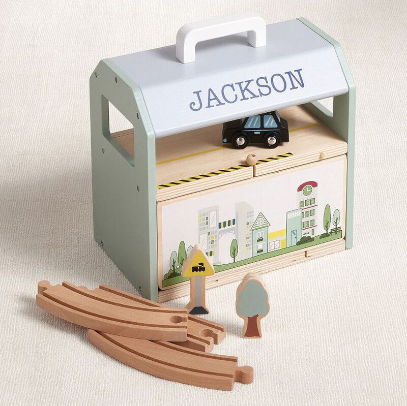 Pottery Barn Kids Big Jigs Wooden Train Set image number 1
