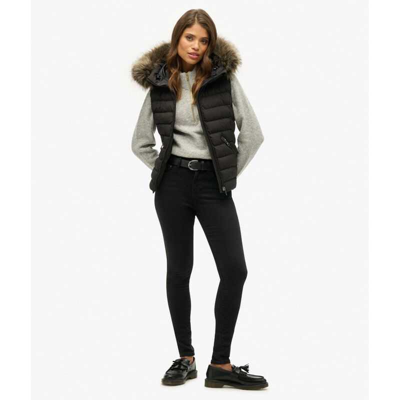 Superdry Fuji Faux Fur Hooded Gilet image number 3