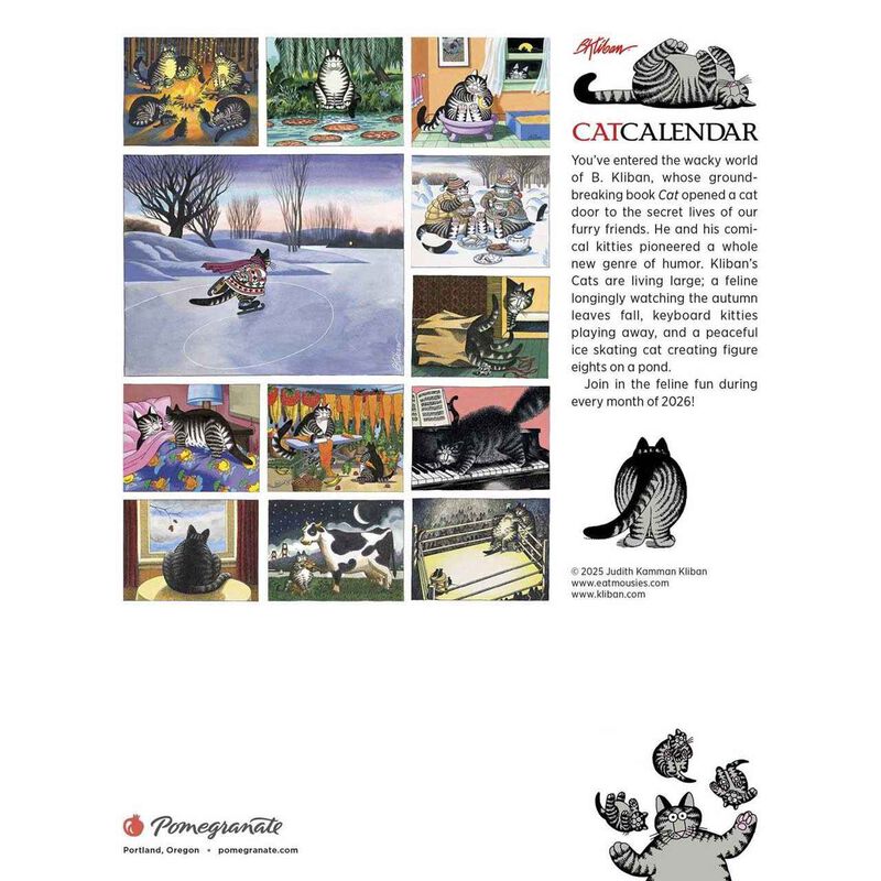 Pomegranate B Kliban Cat 2026 Mini Wall Calendar image number 2