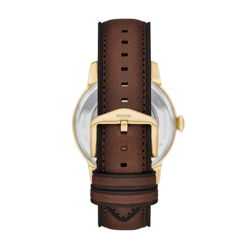 Fossil Townsman 44mm Automatic Brown Leather Watch image number 1