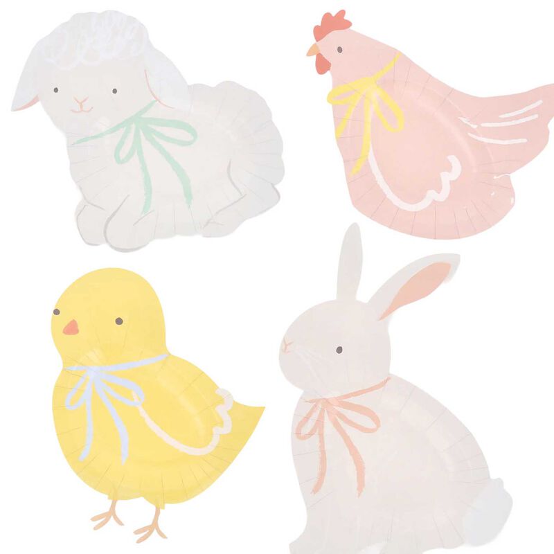 Meri Meri Easter Spring Animals Plates (x8) image number 0