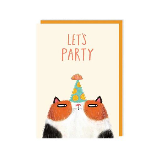 Clare Reilly Let's Party Cat Birthday Card