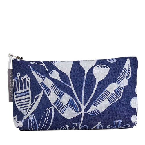 Annabel Trends Linen Cosmetic Bag Small - Navy Natives