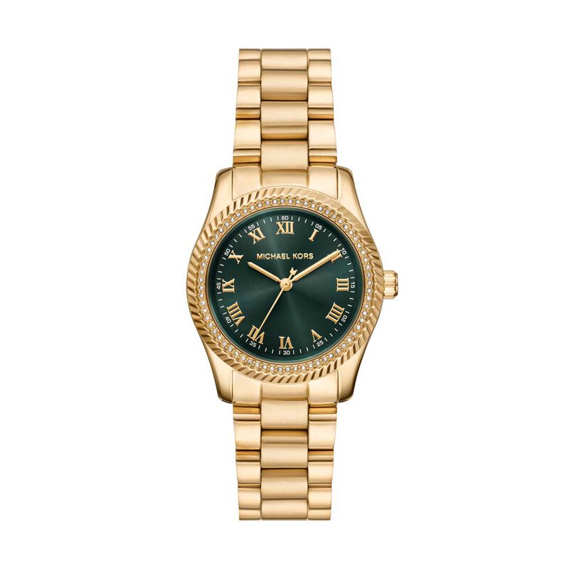 Michael Kors Lexington Three-Hand Gold-Tone Stainless Steel Watch image number 0