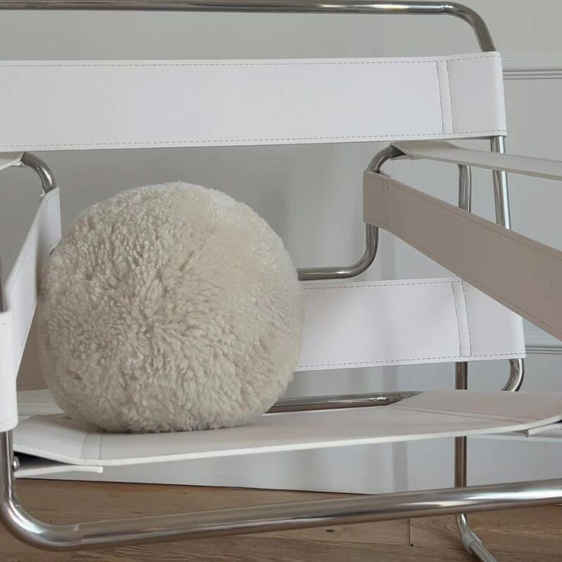 Home Lab Sheepskin Ball Cushion 30cm image number 0