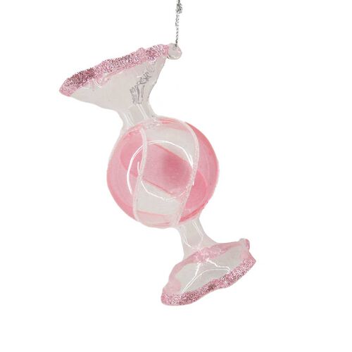 Glass Lolly Pink & White