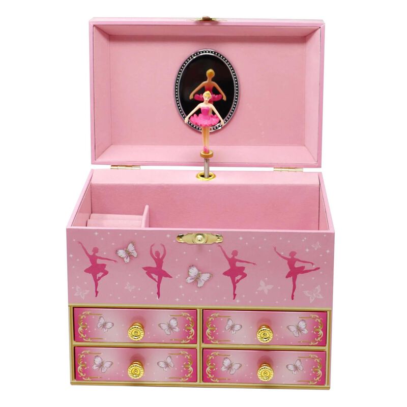 Pink Poppy Ballet Medium Musical Jewellery Box image number 0