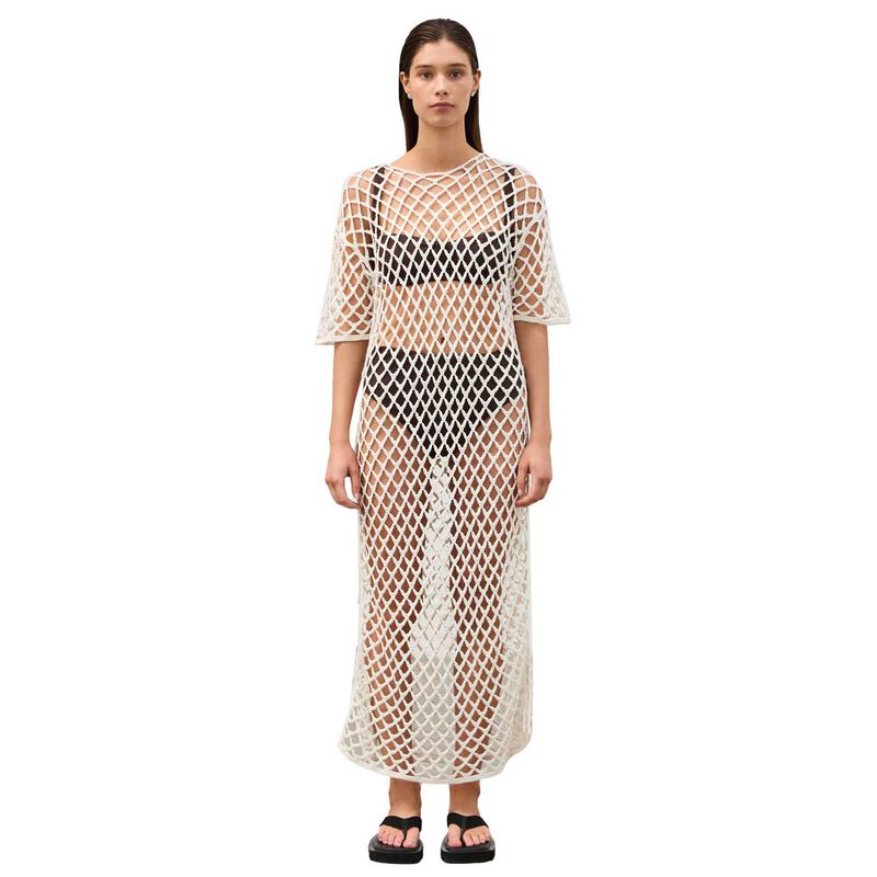 Zulu & Zephyr White Lattice Knit Dress image number 0
