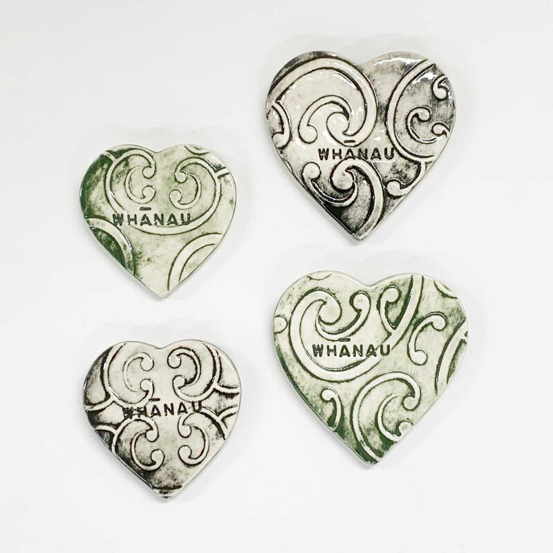 Borrowed Earth Kowhaiwhai Heart  Large - Whanau Black image number 2
