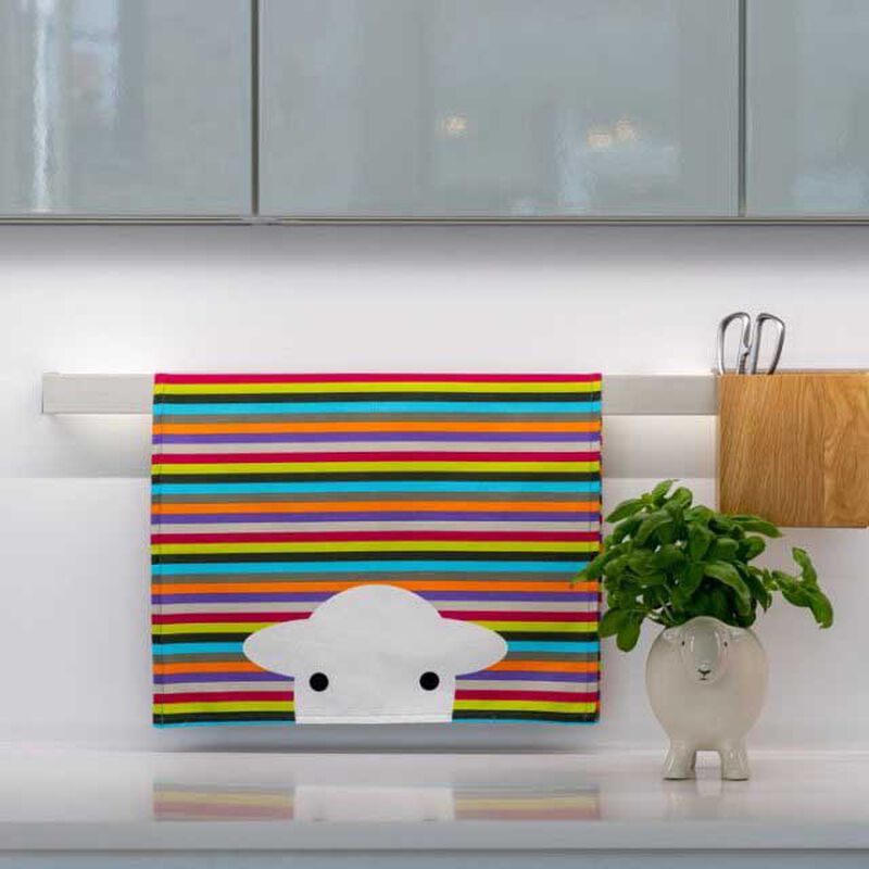 Herdy Peep Stripe Tea Towel image number 1