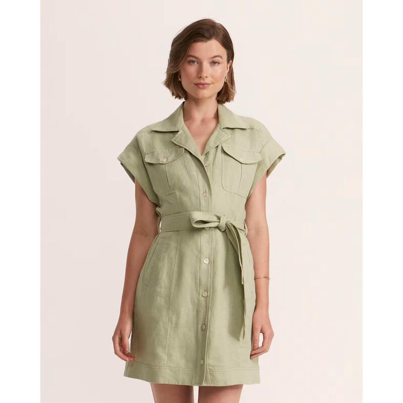 SABA Lila Linen Utility Mini Dress image number 3