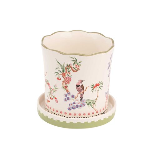 Cath Kidston Spring Birds Plant Pot With Tray