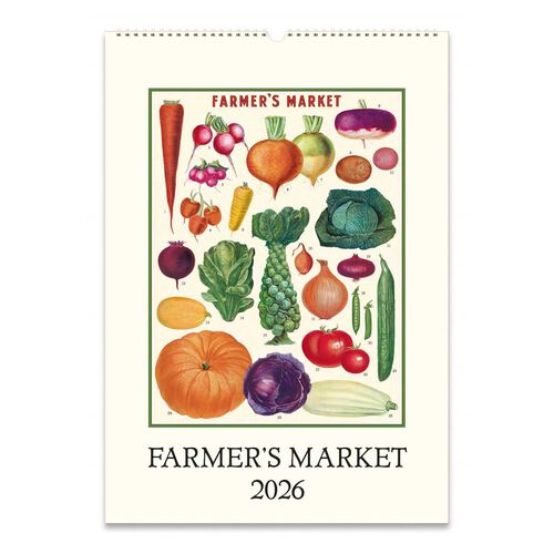 Cavallini Farmers Market 2026 Wall Calendar