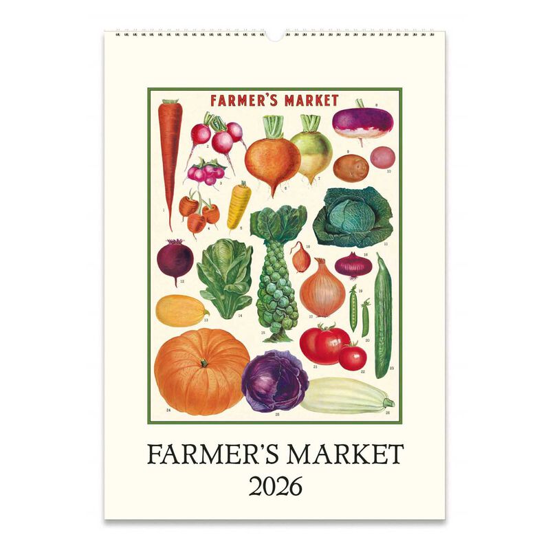 Cavallini Farmers Market 2026 Wall Calendar image number 0