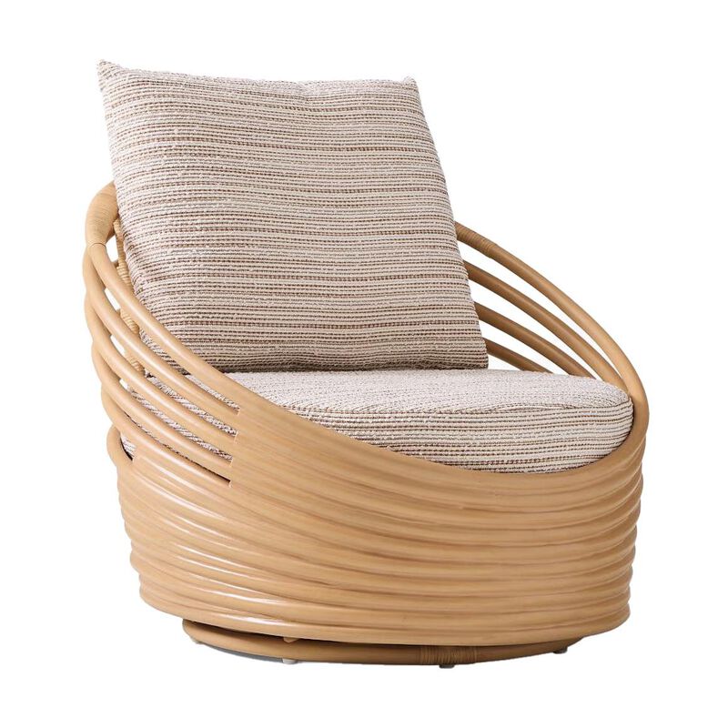 West Elm Minetta Swivel Chair Chunky Stripe image number 0