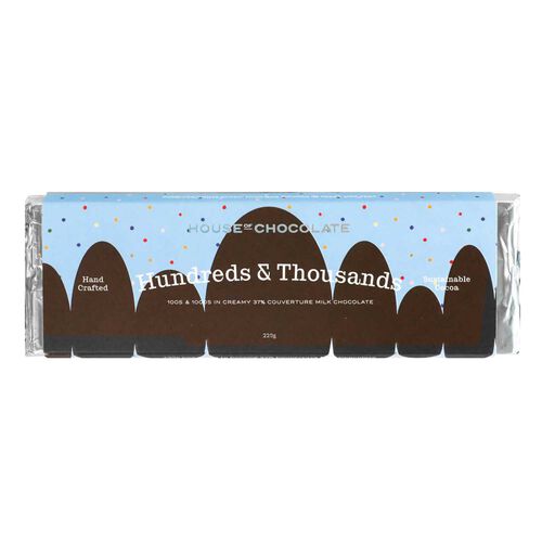 House of Chocolate Hundreds & Thousands Milk Chocolate Bar 220g