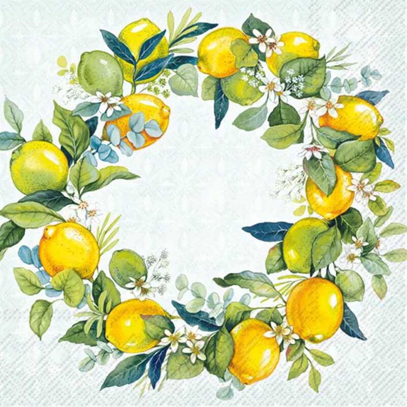 IHR Lemon Wreath Luncheon Napkin image number 0