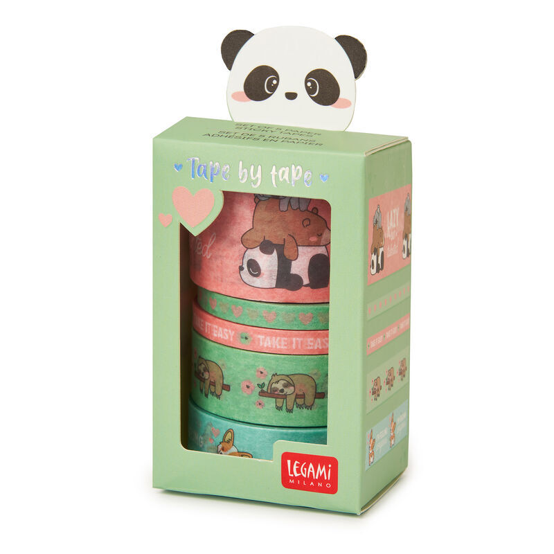Legami Paper Sticky Tapes - Cute Animals Set of 5 image number 1