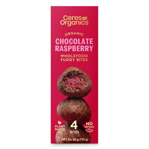 Ceres Organics Fudgy Bites Chocolate Raspberry 4 x 30G Bag