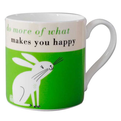 repeat repeat Happiness Rabbit Bone China Mug