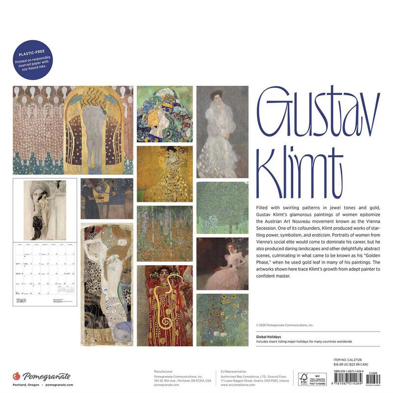 Pomegranate Gustav Klimt Wall Calendar 2027 image number 2