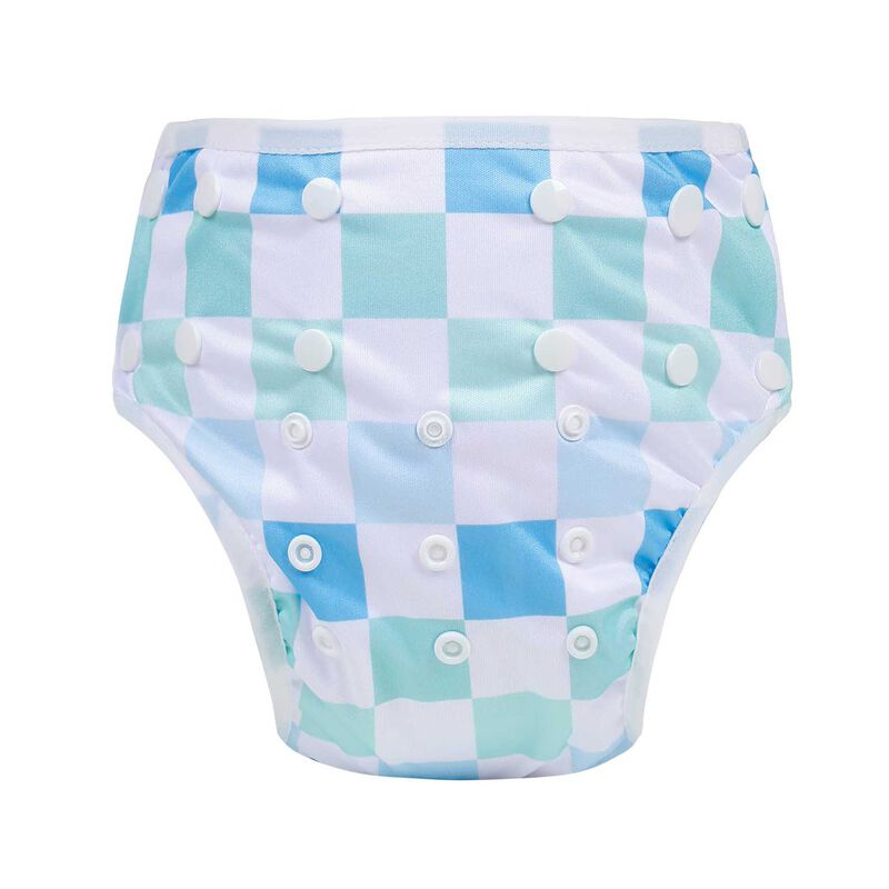 Bear & Moo Coastal Checks Swim Nappy image number 0