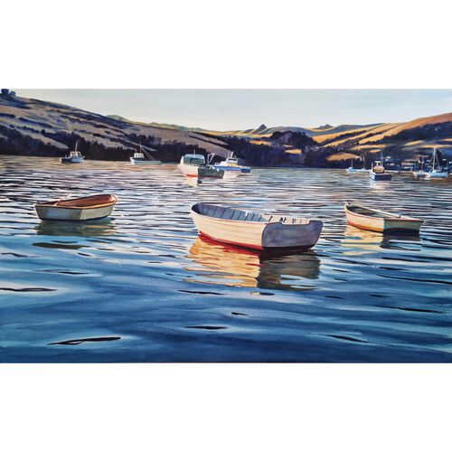 Kelvin McMillan Unframed Print Autumn Light, Akaroa Harbour 300x200mm