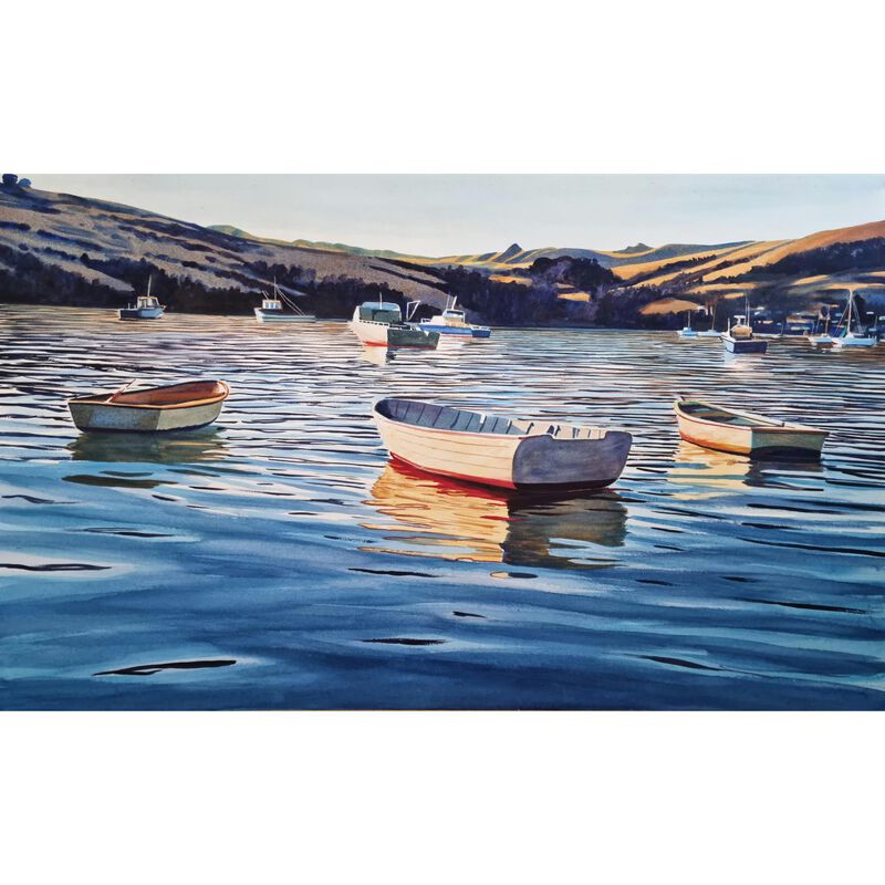 Kelvin McMillan Unframed Print Autumn Light, Akaroa Harbour 300x200mm image number 0