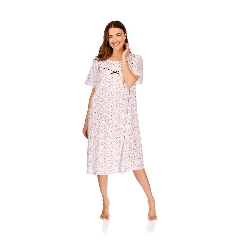 La Marquise Velvet Rose Cotton Rich Jersey Short Sleeve Nightdress image number 2