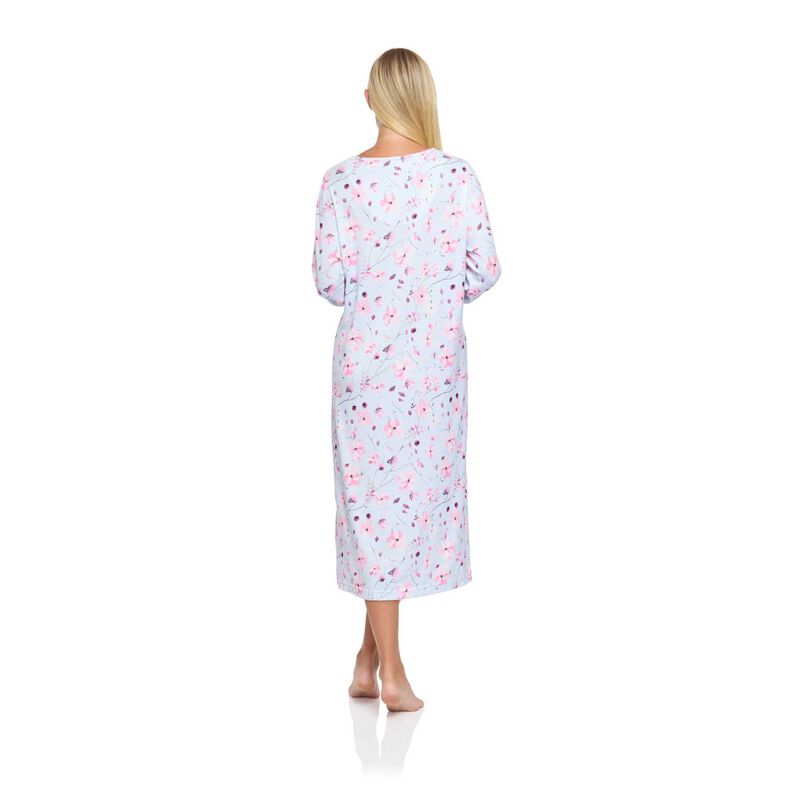 La Marquise Floral Reflections Jersey Long Sleeve Nightdress image number 1