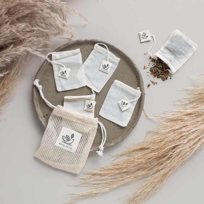 Better Tea Co. Reusable Cotton Teabags 5 Pack image number 1