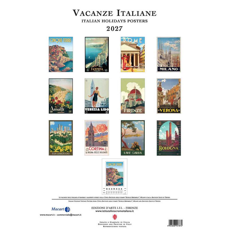 Istituto Fotocromo Vacanze Italiane Italiano Large Art Calendar 2027 image number 2