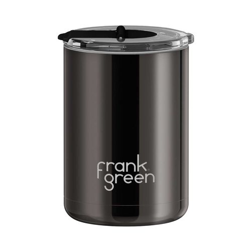 frank green 12oz Coffee Cup w Hinged Screw Lid Shadow Chrome