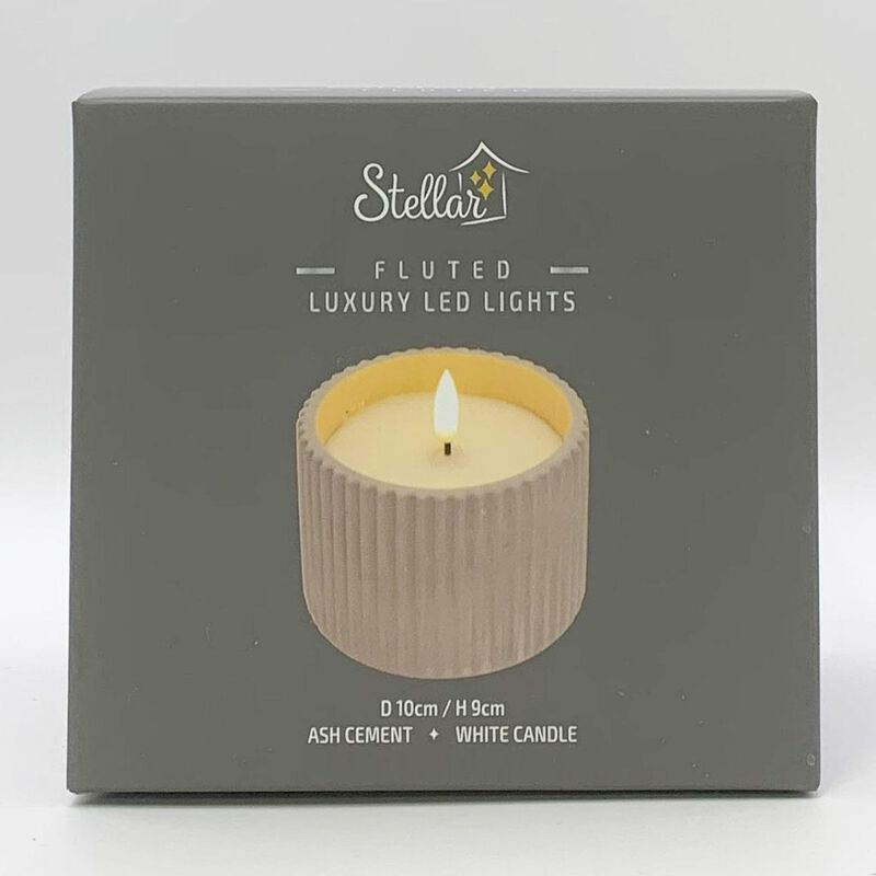 Stellar Haus Ash Cement Blend AAA LED Candle 9cm image number 1