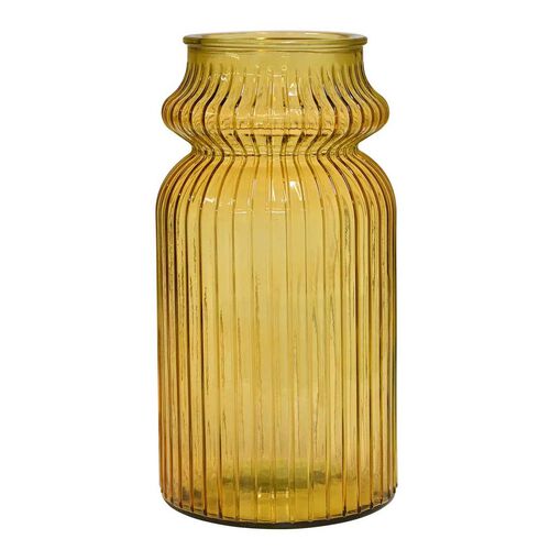Quita Waisted Fluted Bottle 28cm - Ochre