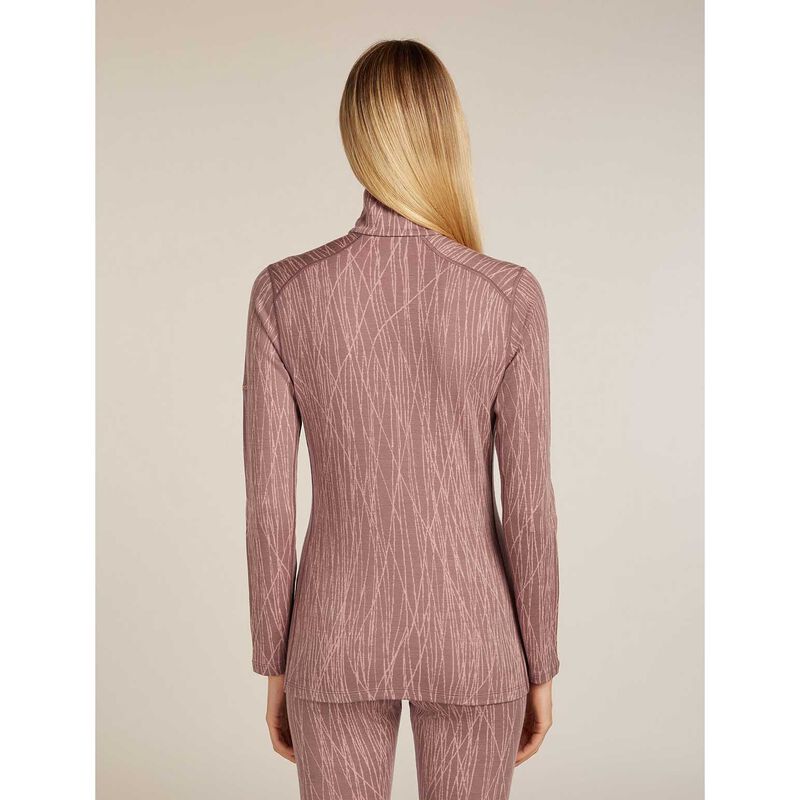 Icebreaker W Merino 260 Tech Vertex LS Half Zip Delta Lines AOP image number 1