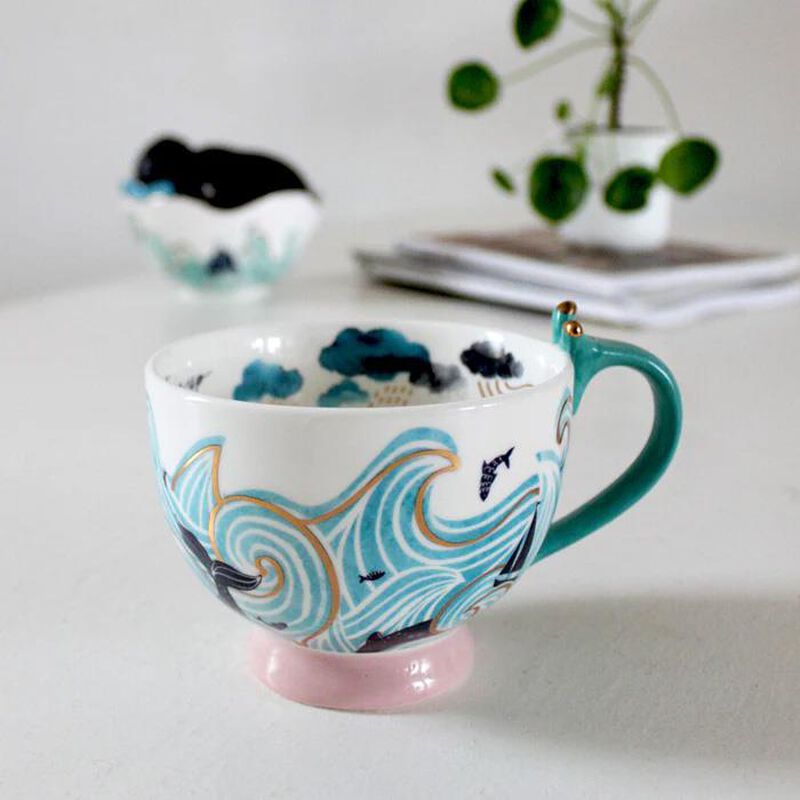 House Of Disaster By The Sea Storm Tea Cup image number 1