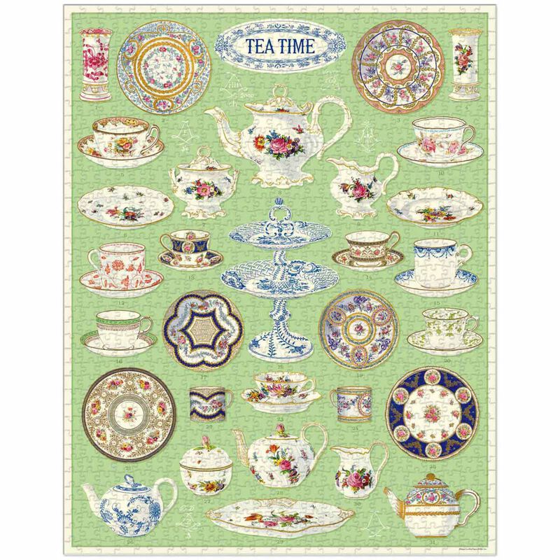 Cavallini Tea Time Vintage Puzzle 1000 Piece image number 1