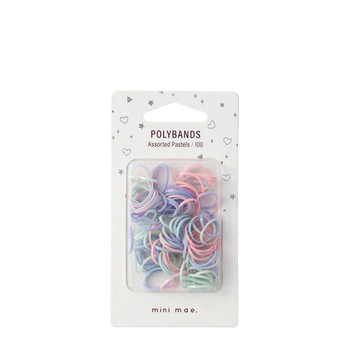 Mini Mae Elastics Polybands Assorted Pastels (100)