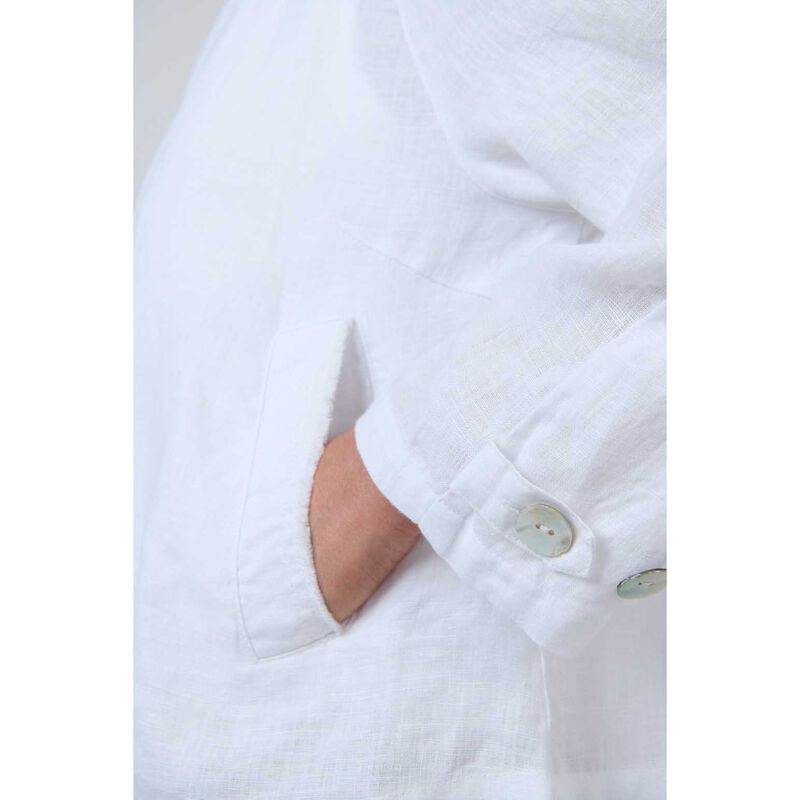Naturals By O & J White Linen Jacket image number 2