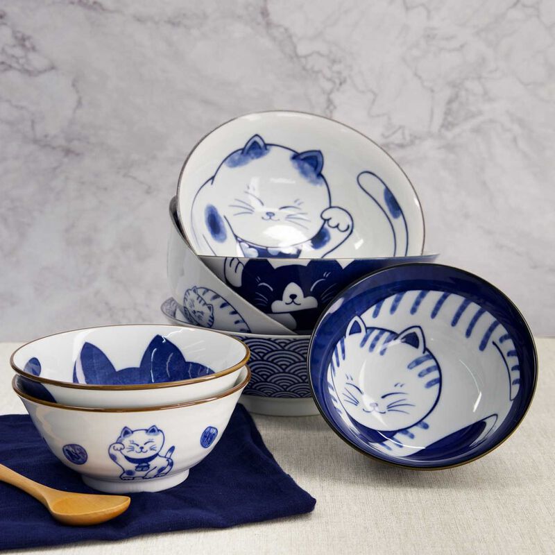 Tokyo Design Studio Kawaii Cat Neko Ramen Bowl 20x7.5cm image number 3