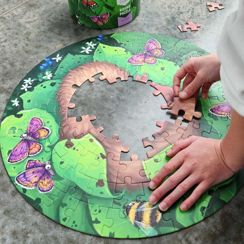 Tikitibu Puzzle - Kiwi Chic Nap - Round - 100 Piece image number 1