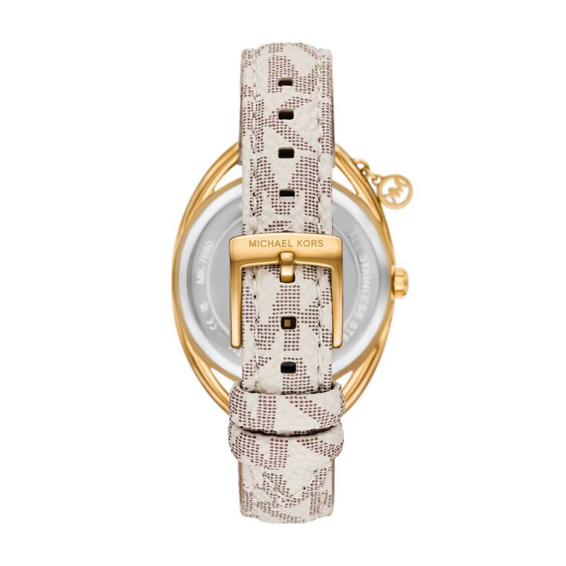 Michael Kors Leia Three-Hand White Leather Watch image number 1