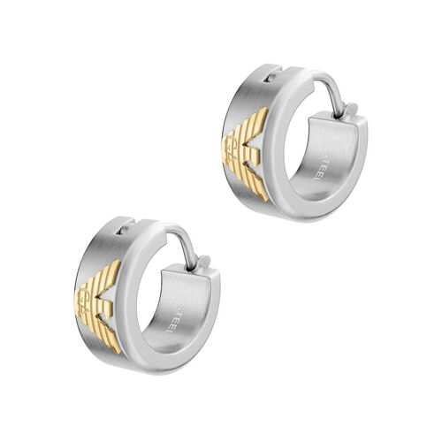 Emporio Armani Two-Tone Stainless Steel Hoop Earrings
