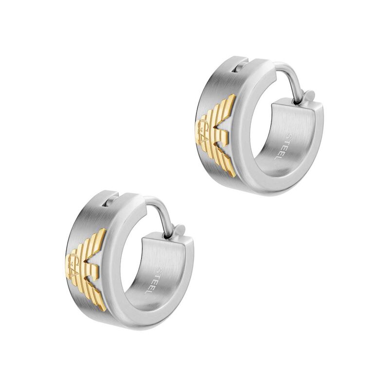 Emporio Armani Two-Tone Stainless Steel Hoop Earrings image number 0