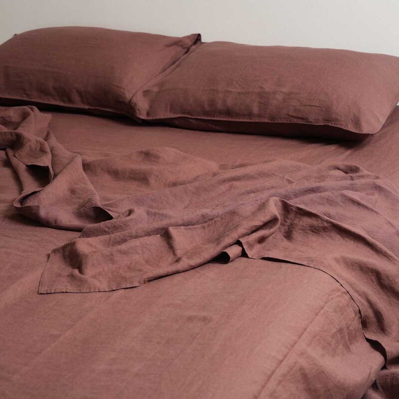 Home Lab 100% French Flax Linen Sheet Set image number 0